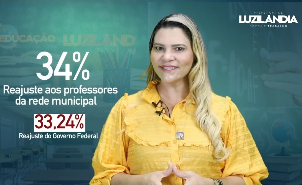 Prefeita de Luzilândia Fernanda Marques anuncia reajuste salarial de 34%para os professores